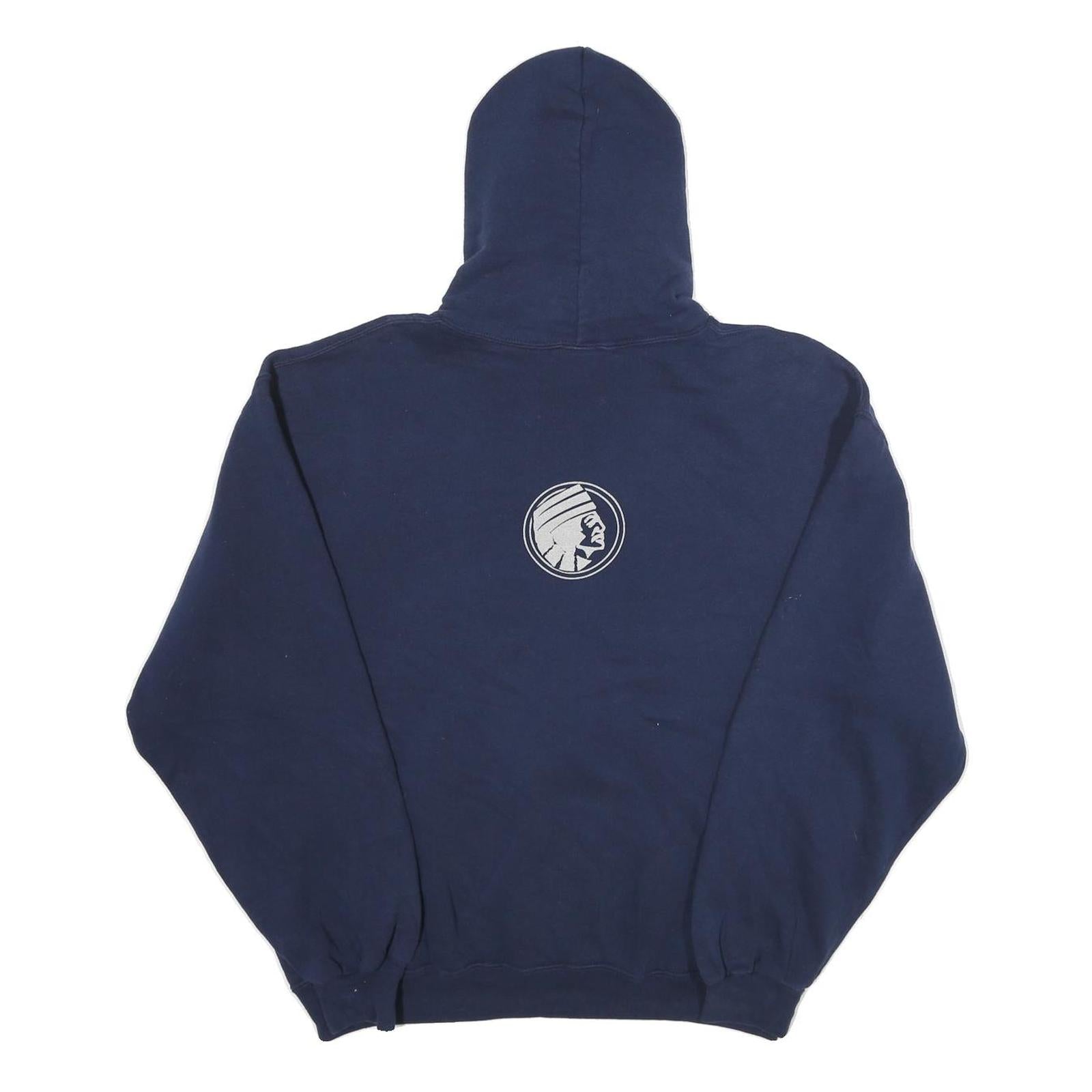 RUSSELL ATHLETIC Mens Navy Providence Wrestling Hoodie L Cotton Blend Pullover