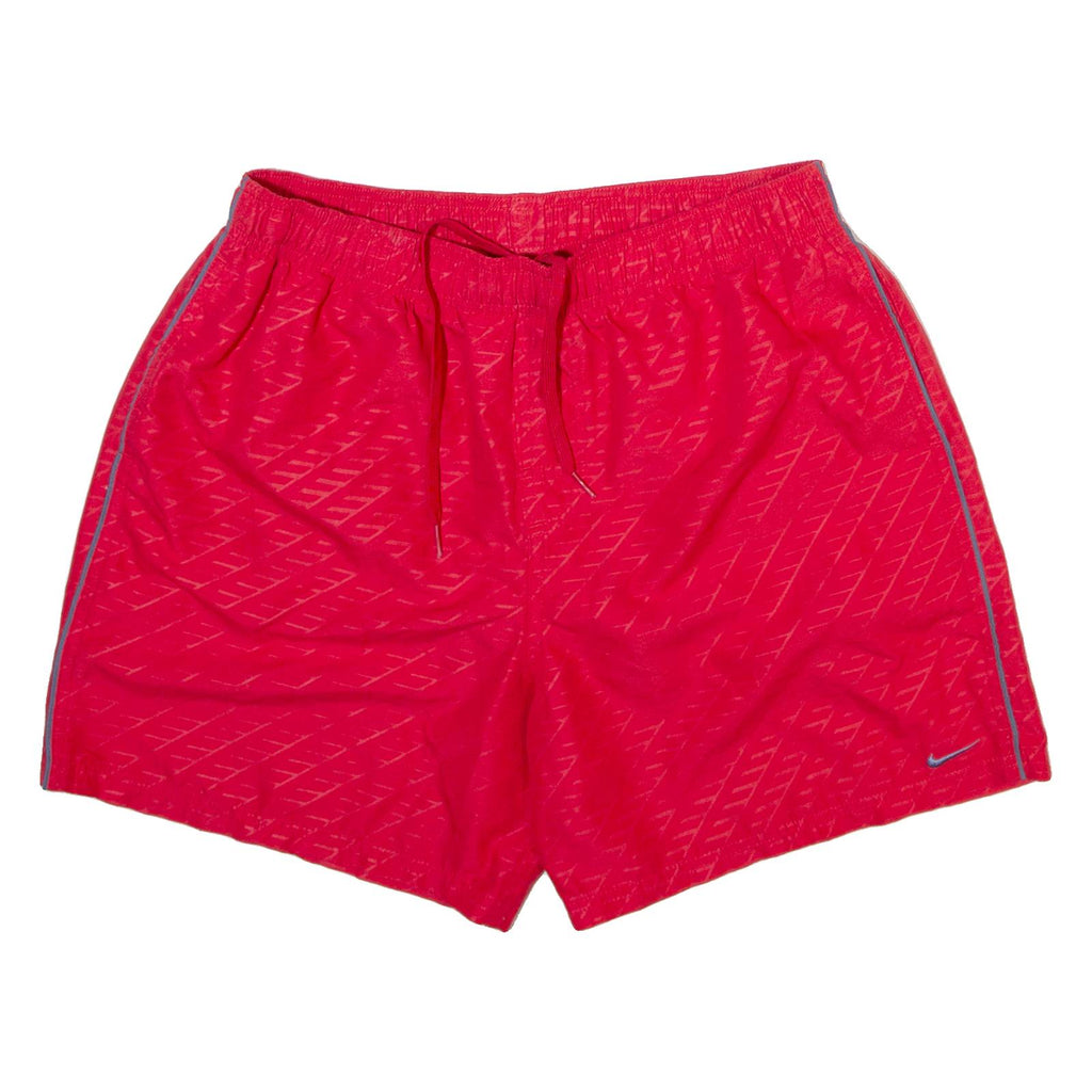 NIKE Mens Casual Shorts Red Relaxed Striped L W29