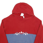ADIDAS Mens Red & Blue Hoodie M Colourblock Cotton Casual Pullover