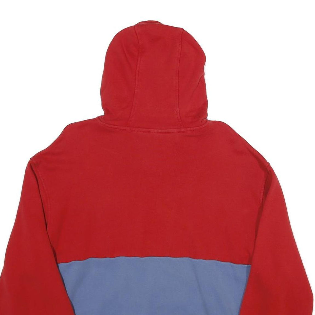 ADIDAS Mens Red & Blue Hoodie M Colourblock Cotton Casual Pullover