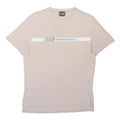 EA7 EMPORIO ARMANI Mens Beige Cotton Blend T-Shirt M Short Sleeve Crew Neck Logo