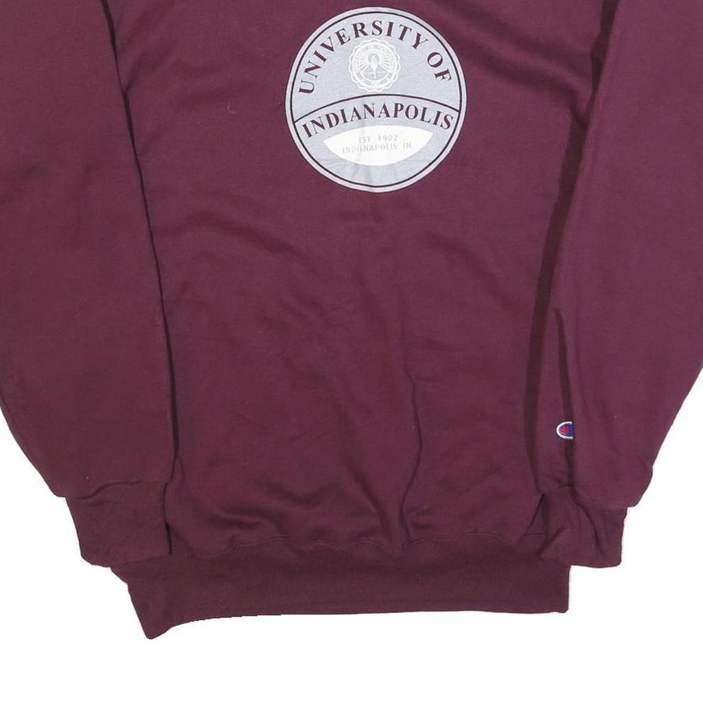 CHAMPION Mens Maroon University Of Indianapolis Crew Neck L Cotton Blend