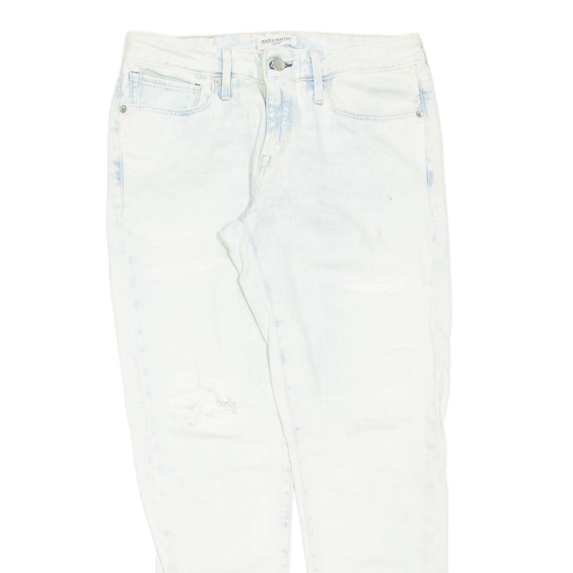 LEVI'S Distressed Made And Crafted Womens Jeans White Slim Straight W26 L28