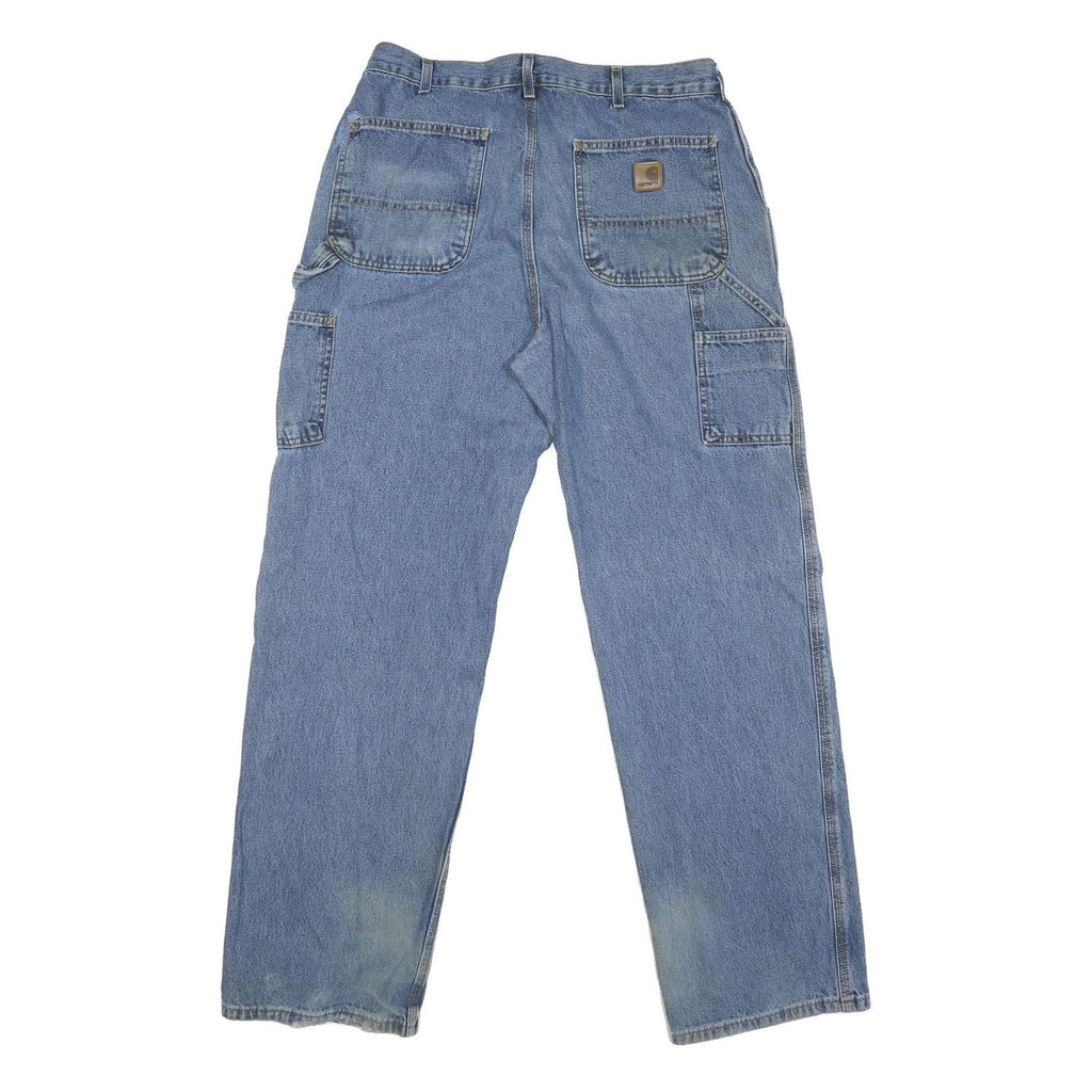 CARHARTT Mens Jeans Blue Regular Straight Denim Medium W34 L32 Workwear