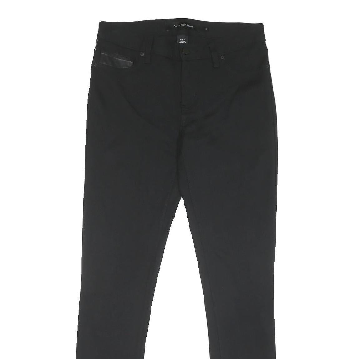 CALVIN KLEIN JEANS Womens Slim Black Slim Tapered Trousers W30 L30 Stylish Fit