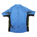 ODLO Mens Blue & Black Modern 2XL Short Sleeve Round Neck Zip Cycling Jersey