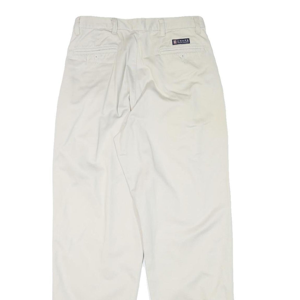 CHAPS Mens Cotton Blend White Relaxed Straight Trousers W28 L31 Classic Casual