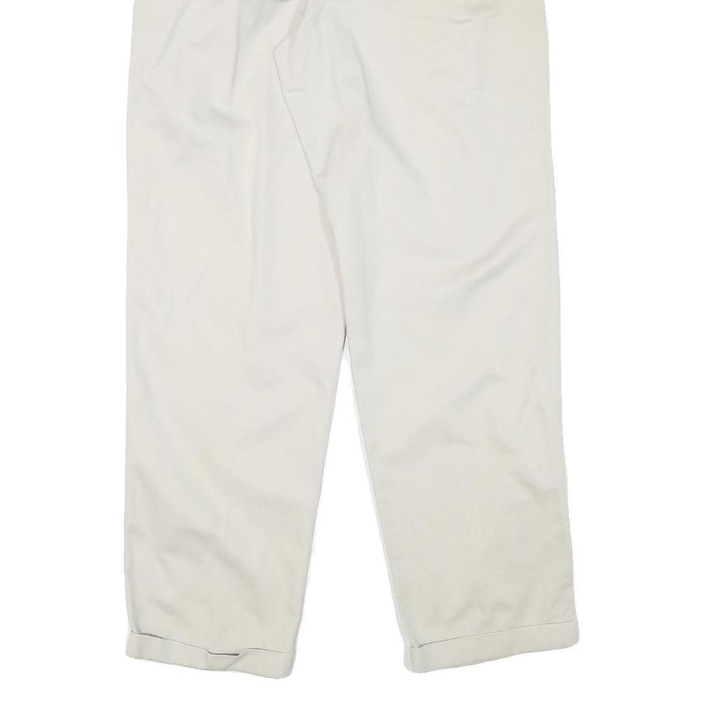 CHAPS Mens Cotton Blend White Relaxed Straight Trousers W28 L31 Classic Casual