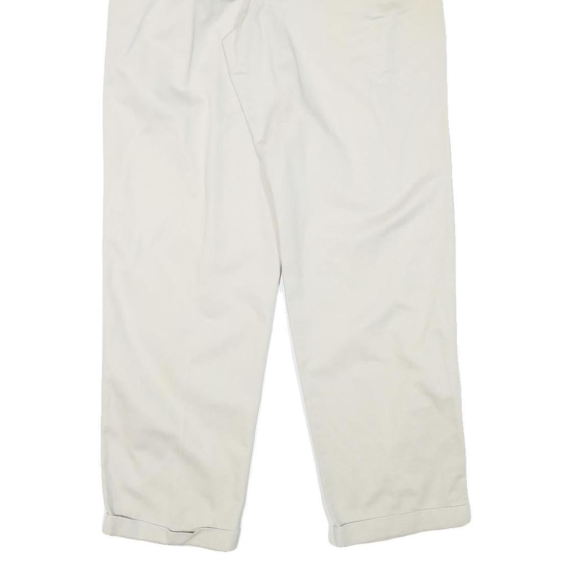 CHAPS Mens Cotton Blend White Relaxed Straight Trousers W28 L31 Classic Casual