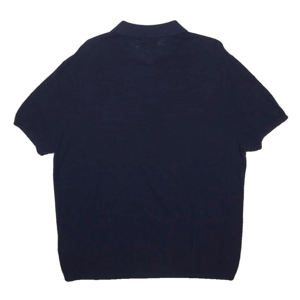 POLO RALPH LAUREN Womens Navy Blue Short Sleeve Plain XL Cotton Blend Polo Shirt