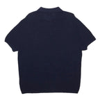 POLO RALPH LAUREN Womens Navy Blue Short Sleeve Plain XL Cotton Blend Polo Shirt