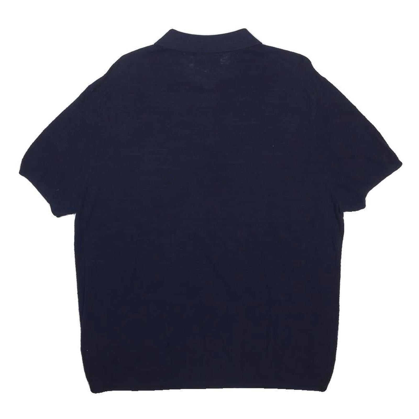 POLO RALPH LAUREN Womens Navy Blue Short Sleeve Plain XL Cotton Blend Polo Shirt