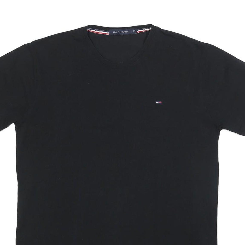 TOMMY HILFIGER Boys Black Classic T-Shirt XL Short Sleeve Crew Neck