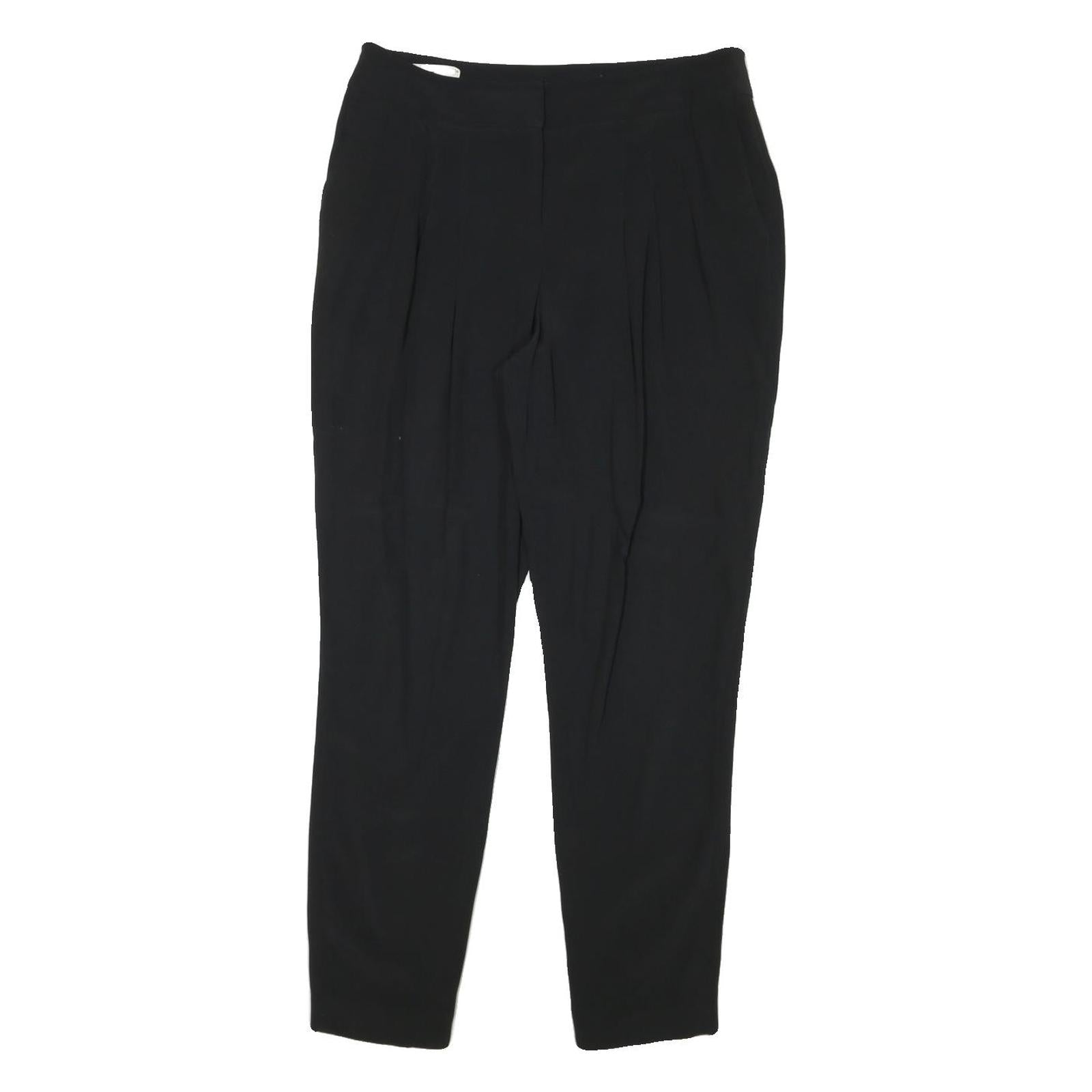 KAREN MILLEN Womens Polyester Blend Black Slim Tapered Trousers W32 L28 Workwear