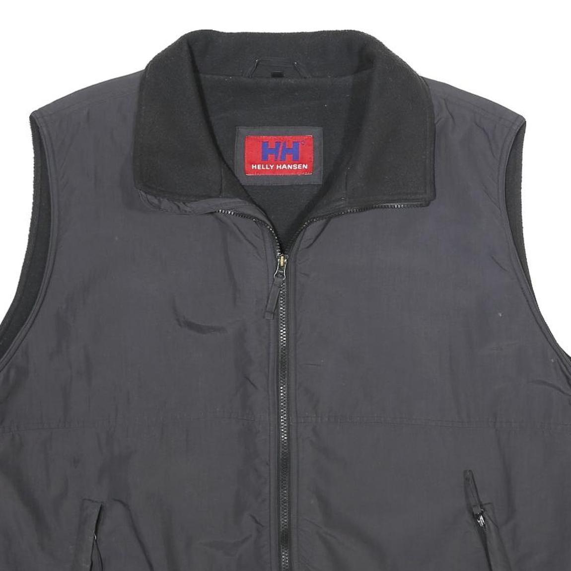 HELLY HANSEN Mens Black Nylon Jacket XL Zip Plain Utility Outdoor