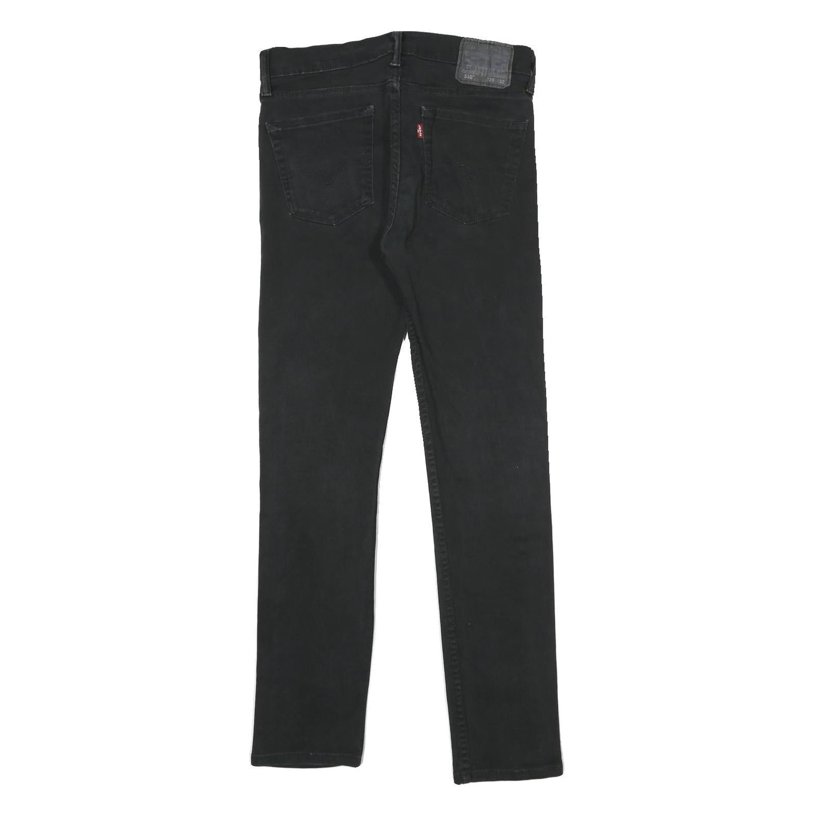 LEVI'S 510 Mens Jeans Black Slim Skinny Denim W29 L32 Zip Cotton Blend