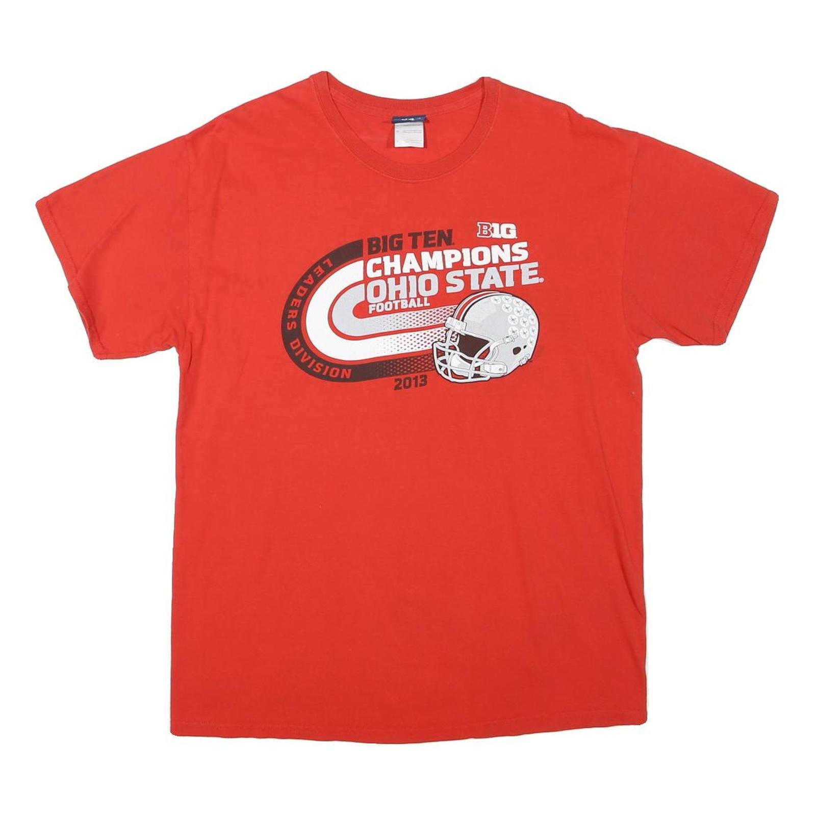BLUE 84 Mens Red Ohio State Big Ten Champions Graphic T-Shirt L Short Sleeve