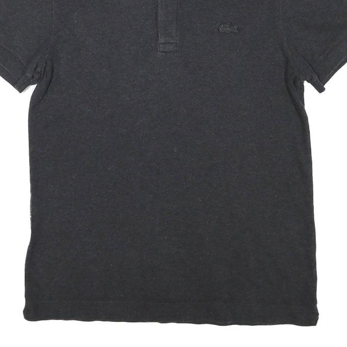LACOSTE Mens Black Cotton Blend Short Sleeve Plain XS Polo Shirt Authentic