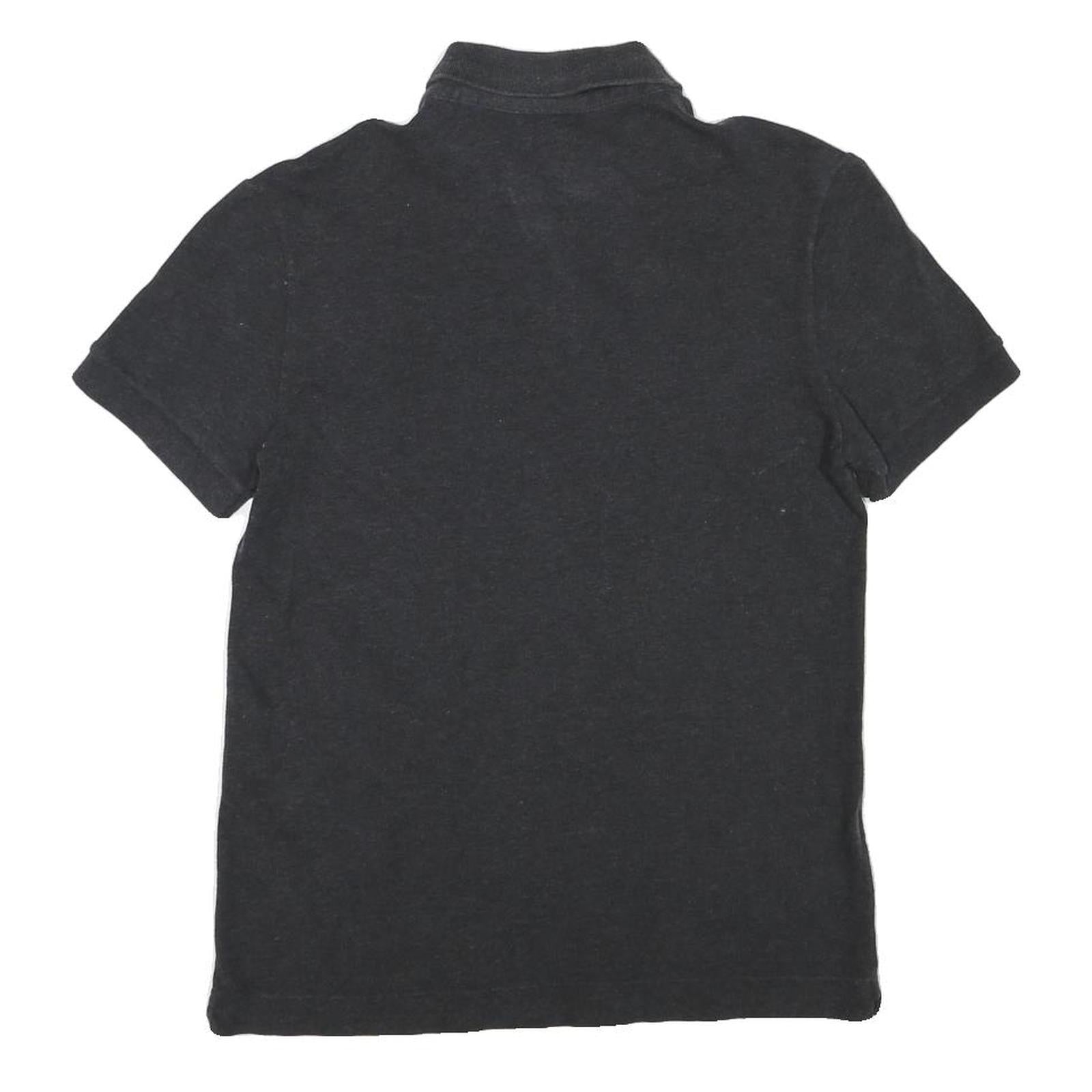 LACOSTE Mens Black Cotton Blend Short Sleeve Plain XS Polo Shirt Authentic