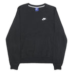 NIKE Mens Black S Crew Neck Sweatshirt Cotton Blend Pullover Casual