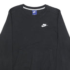 NIKE Mens Black S Crew Neck Sweatshirt Cotton Blend Pullover Casual