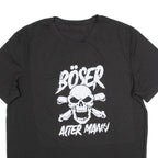 Skull Print Mens T-Shirt Black L