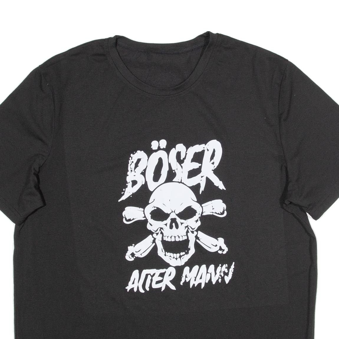 Skull Print Mens T-Shirt Black L