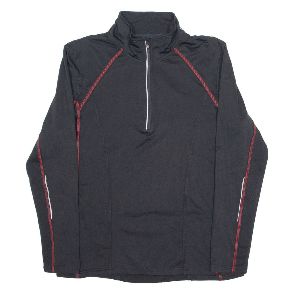 COOL RUNNING Cycling Mens Jersey Black Long Sleeve 1/4 Zip L