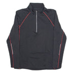 COOL RUNNING Cycling Mens Jersey Black Long Sleeve 1/4 Zip L