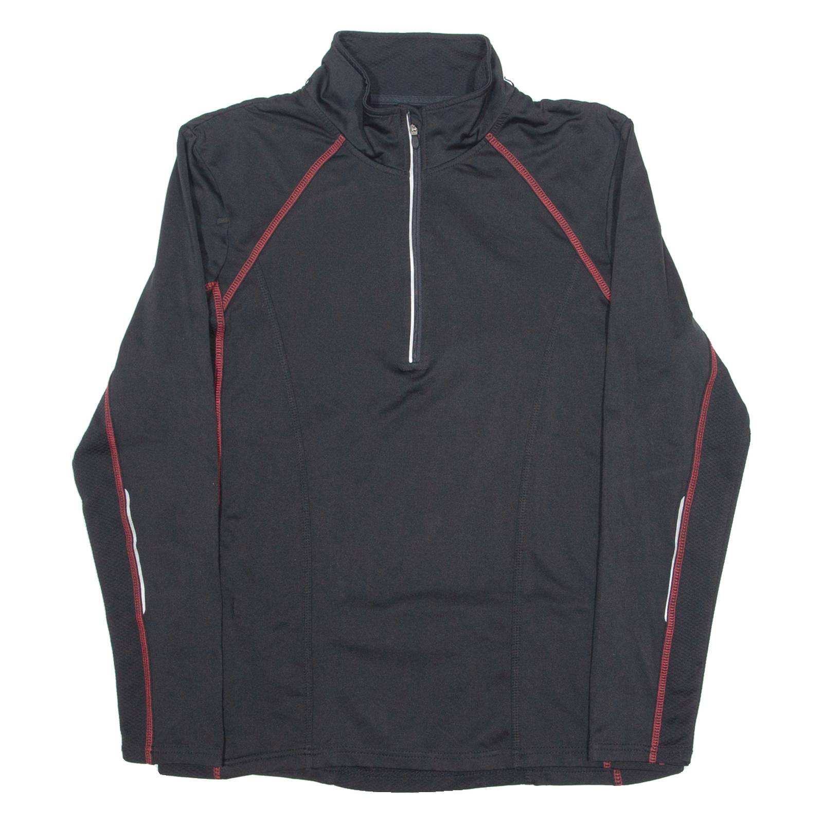 COOL RUNNING Cycling Mens Jersey Black Long Sleeve 1/4 Zip L