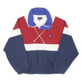 NAUTICA Mens Red White & Blue Colourblock Zip Jacket XL Polyester Blend Retro
