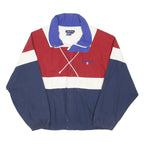 NAUTICA Mens Red White & Blue Colourblock Zip Jacket XL Polyester Blend Retro