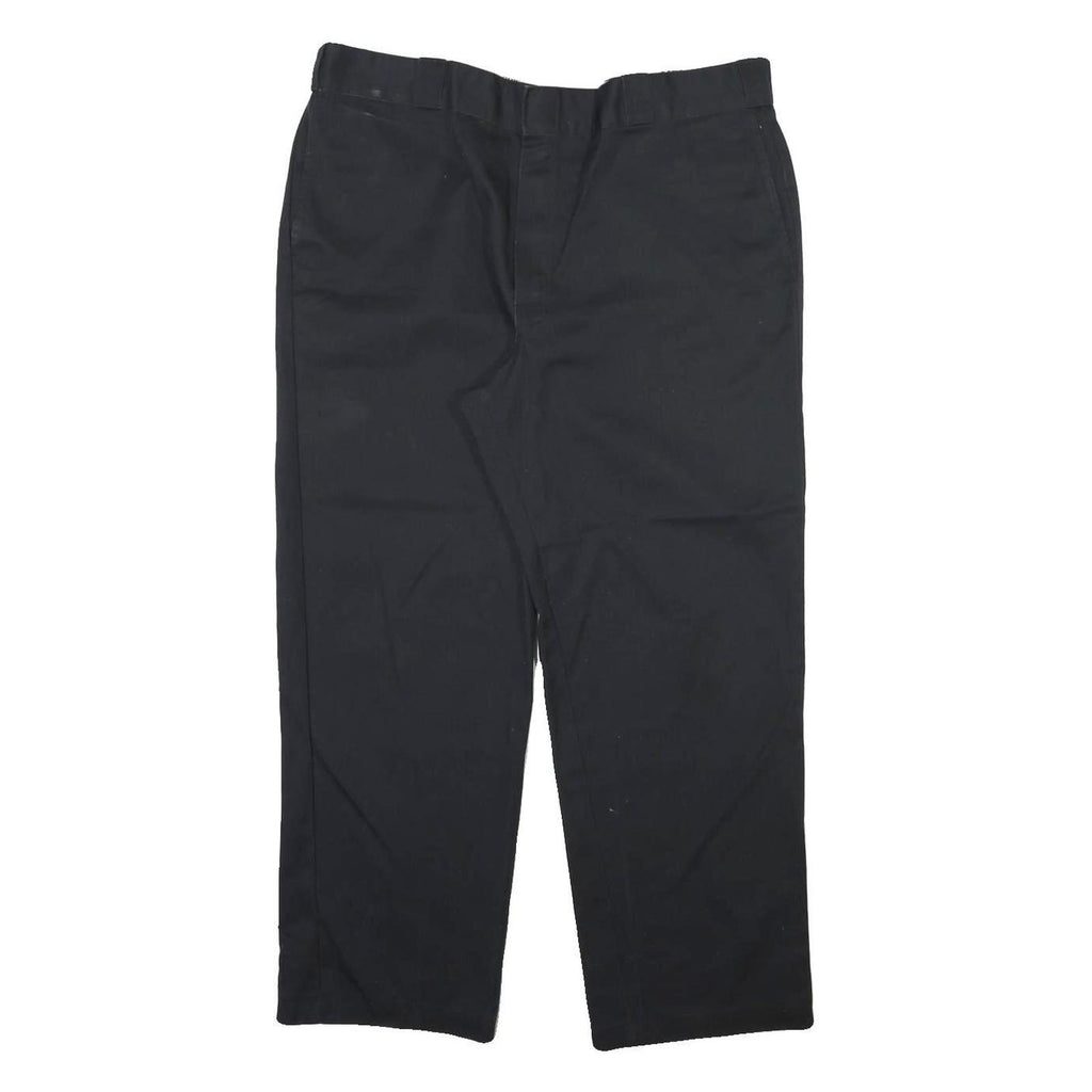 DICKIES Mens Black Regular Fit Straight Leg Trousers W40 L29 Workwear Zip