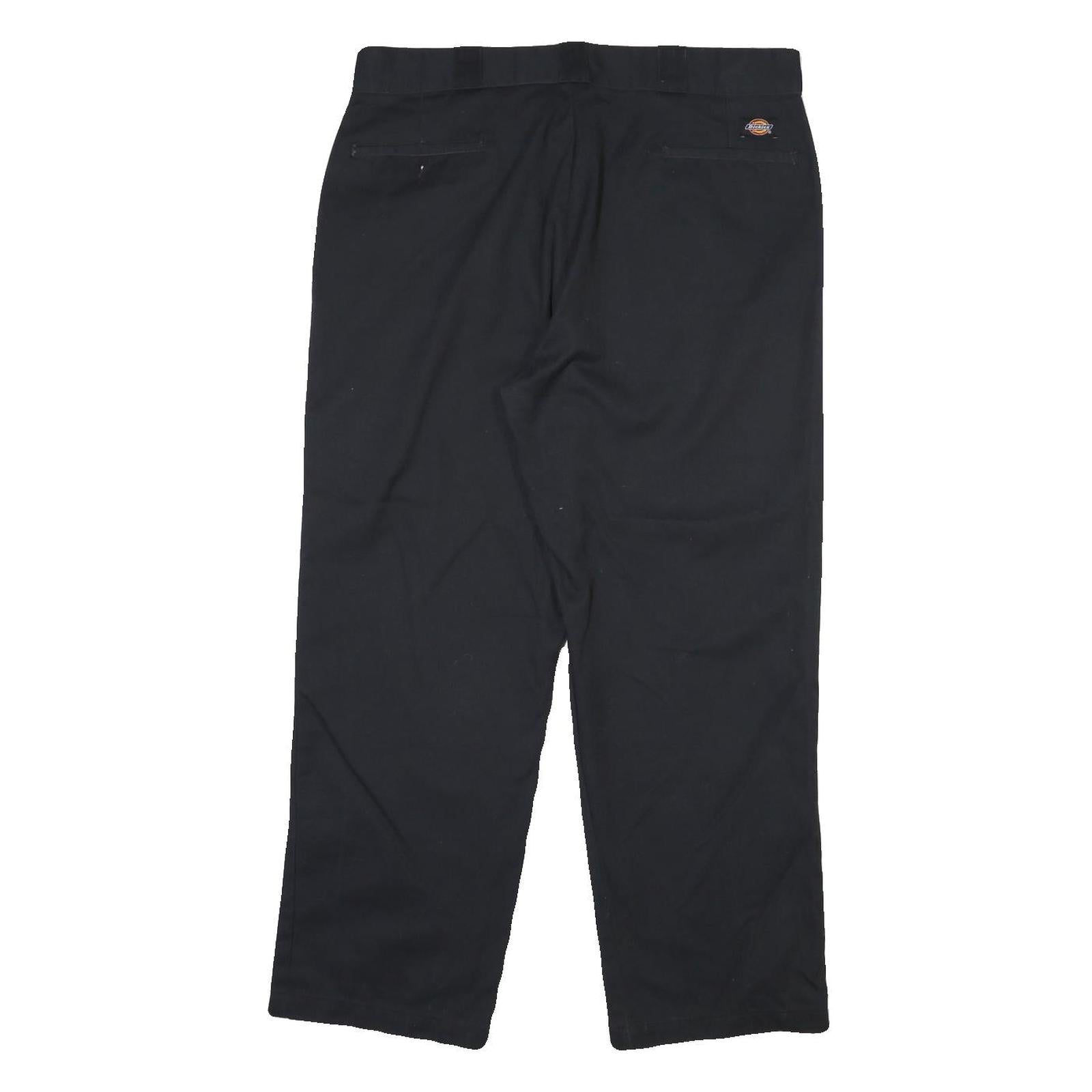 DICKIES Mens Black Regular Fit Straight Leg Trousers W40 L29 Workwear Zip