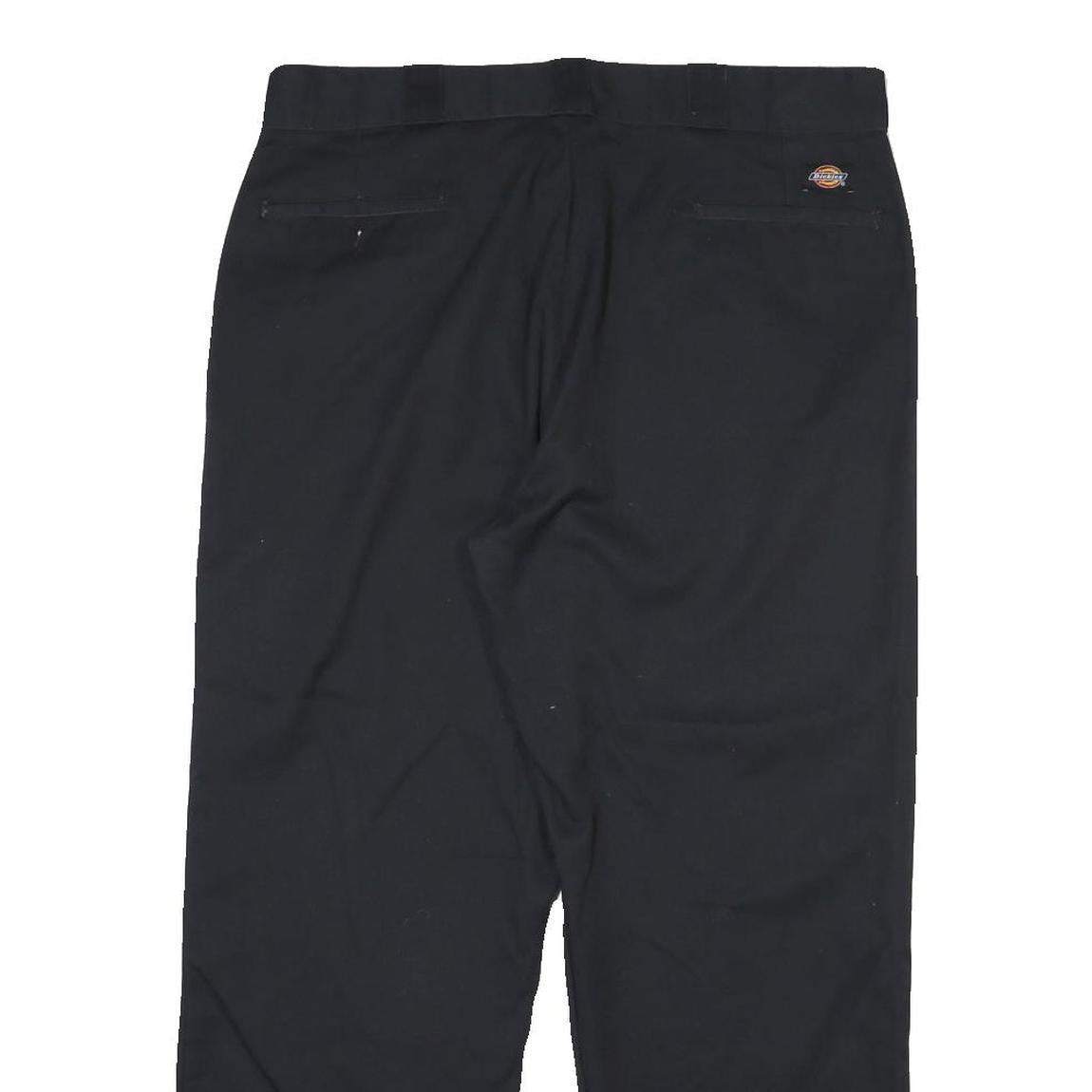 DICKIES Mens Black Regular Fit Straight Leg Trousers W40 L29 Workwear Zip
