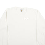 CARHARTT Mens White Crew Neck Sweatshirt 2XL Cotton Pullover Casual Workwear