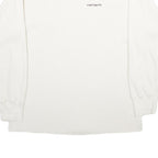CARHARTT Mens White Crew Neck Sweatshirt 2XL Cotton Pullover Casual Workwear