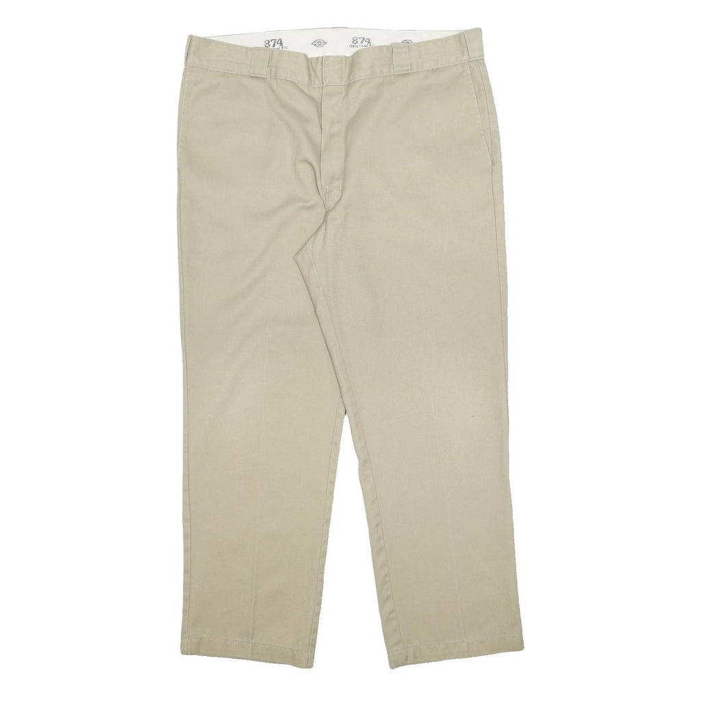 DICKIES Mens Cotton Blend Beige Regular Regular Fit Trousers W38 L29 Casual