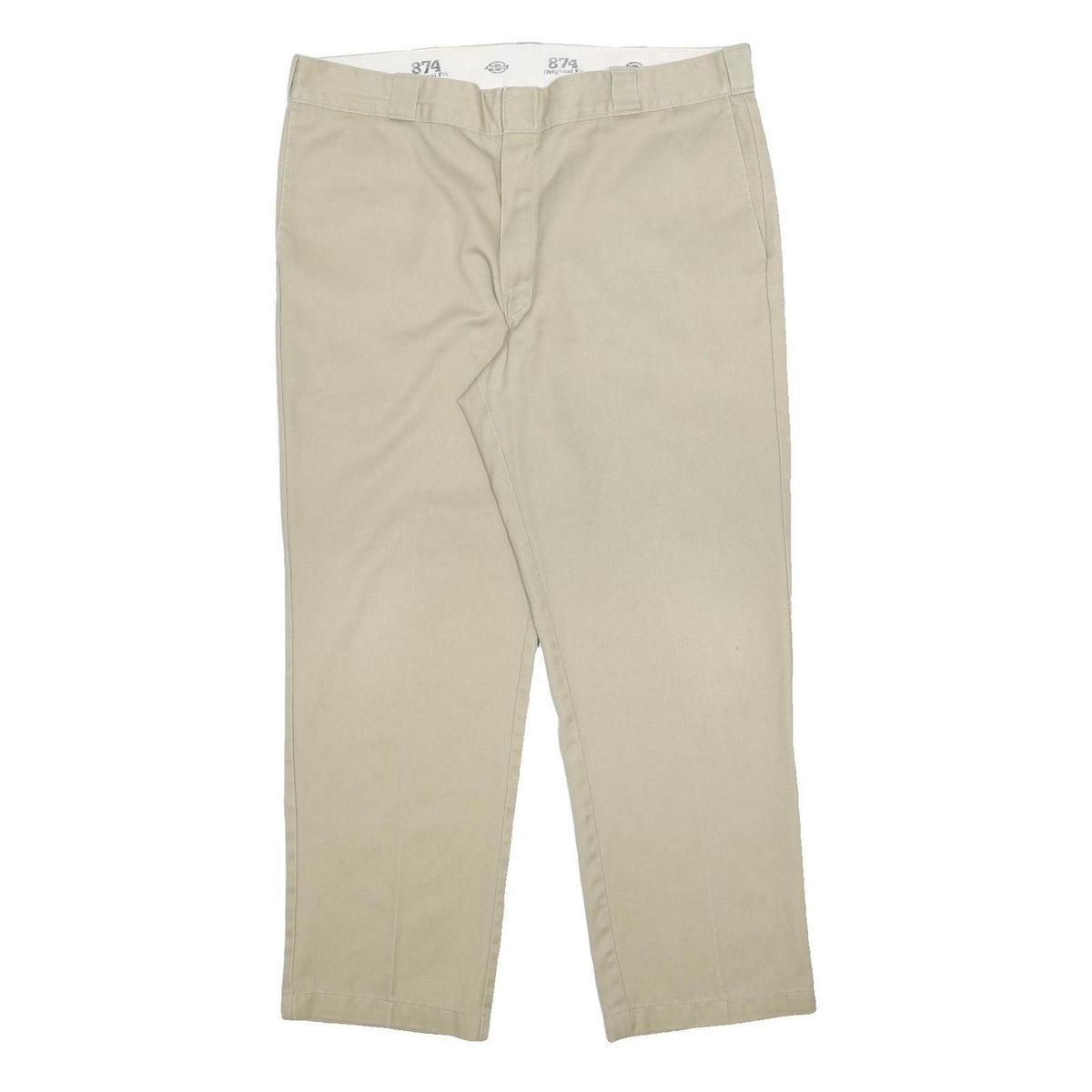 DICKIES Mens Cotton Blend Beige Regular Regular Fit Trousers W38 L29 Casual
