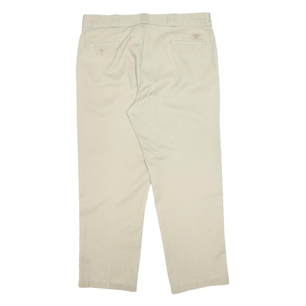 DICKIES Mens Cotton Blend Beige Regular Regular Fit Trousers W38 L29 Casual