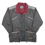 CRAZY WAVE Mens Grey & Burgundy Zip Jacket M Polyester Blend Plain Casual