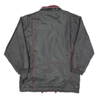 CRAZY WAVE Mens Grey & Burgundy Zip Jacket M Polyester Blend Plain Casual