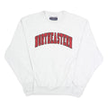 CHAMPION Mens White Northeastern Crew Neck L Cotton Blend Sweatshirt