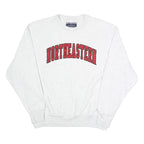CHAMPION Mens White Northeastern Crew Neck L Cotton Blend Sweatshirt
