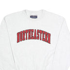 CHAMPION Mens White Northeastern Crew Neck L Cotton Blend Sweatshirt