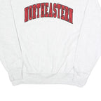 CHAMPION Mens White Northeastern Crew Neck L Cotton Blend Sweatshirt