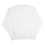 CHAMPION Mens White Northeastern Crew Neck L Cotton Blend Sweatshirt