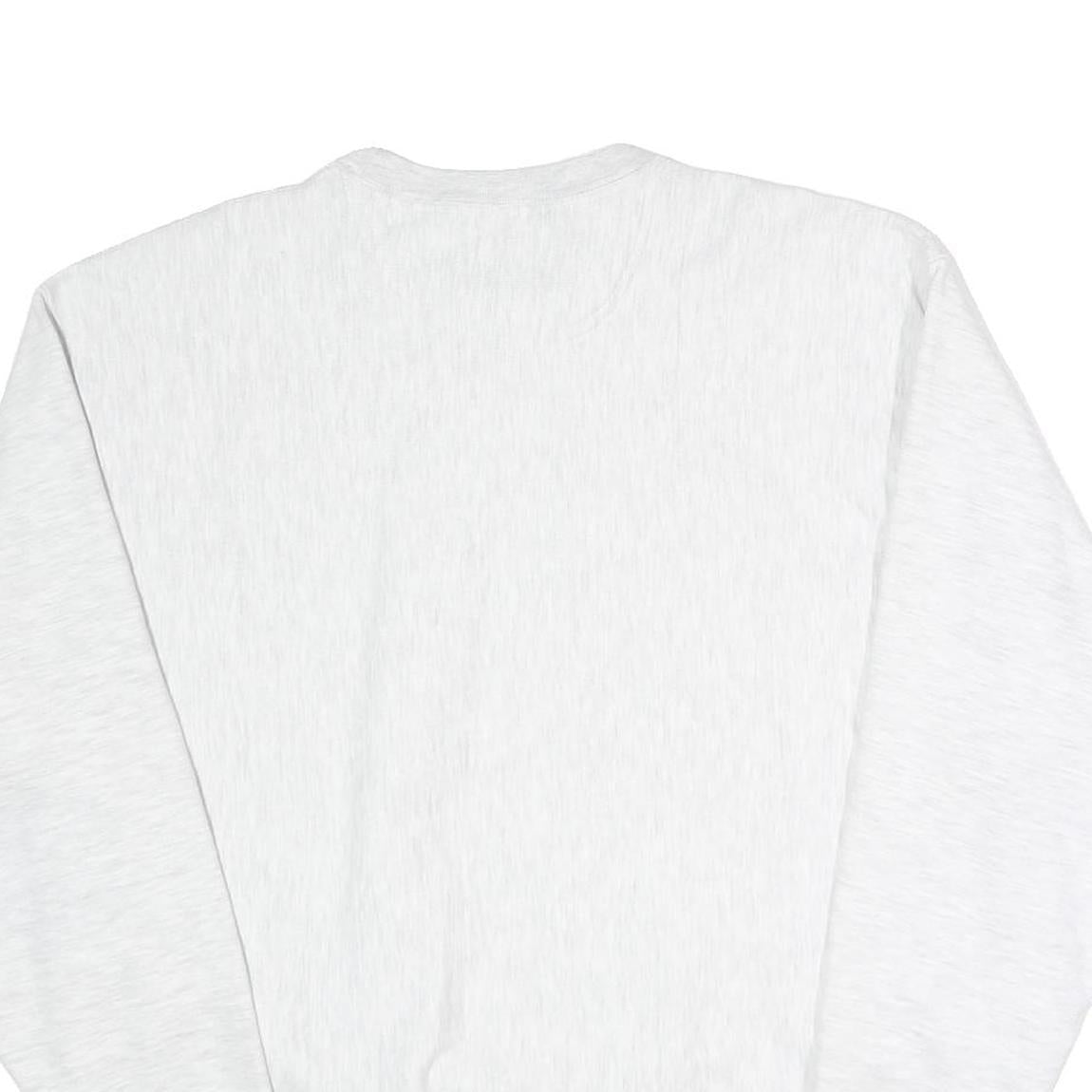 CHAMPION Mens White Northeastern Crew Neck L Cotton Blend Sweatshirt