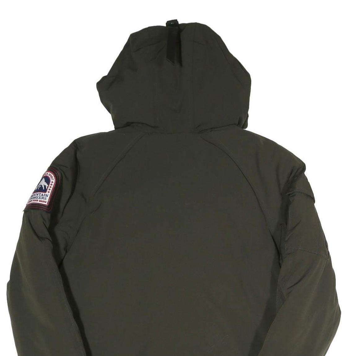 HELVETICA Mens Green Hooded Zip Jacket S Polyester Blend Plain Winter Utility