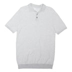 NEXT Mens Grey Cotton Blend Polo Shirt M Short Sleeve Textured Pattern Casual